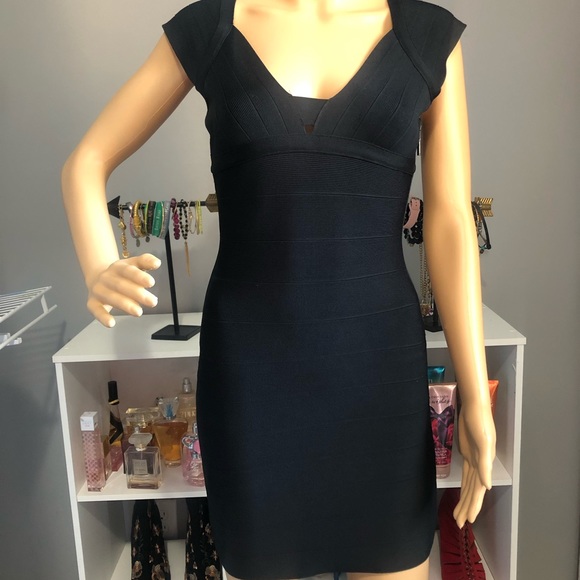 GUESS Size Medium Black Bandage Body Con dress - Picture 3 of 13